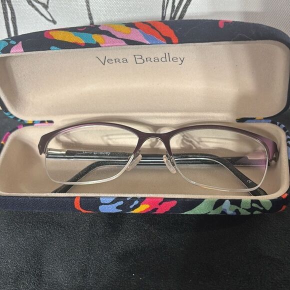 Vera Bradley butterfly flutter glasses case with lenses colorful funky fun - Picture 1 of 5